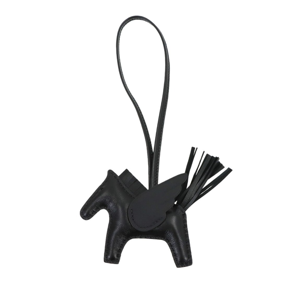 Hermes HERMES So Black Rodeo Pegasus PM Accessory Bag Charm Agneau Milo Swift K Stamp: --- Catalog ---Category: SizeSize (HxWxD): 75.00mm x 120.00mm / 2.95'' x 4.72''Category: DesignType: Handbag charmColor: BlackGender: Women,MenMaterial: Agneau Milo, Swift leatherCategory: GeneralBran