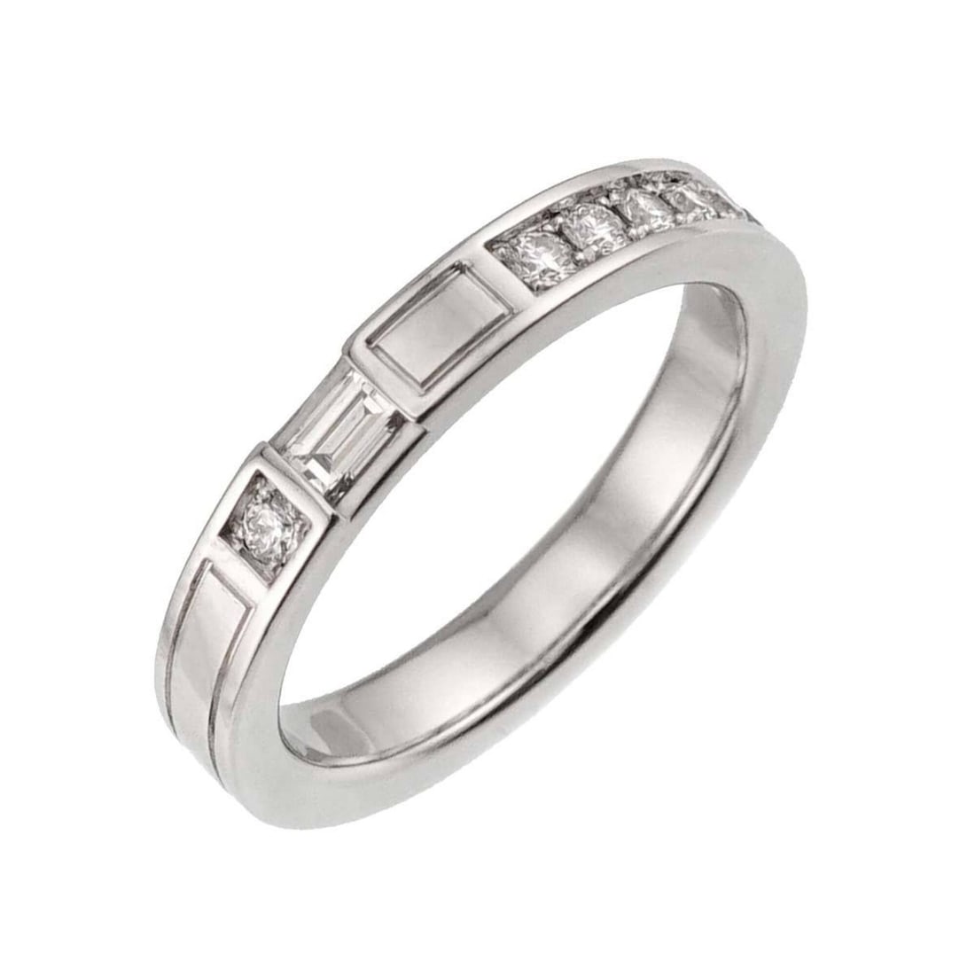 Harry Winston Traffic Accent Ring, Diamond, Platinum (Pt): --- Catalog ---Category: SizeJP Size: 8US Size: 4.5Category: DesignType: Band ringColor: SilverGender: WomenMaterial: Platinum 950Category: GeneralBrand: Harry Winston--- Item List ---Section: Conditi