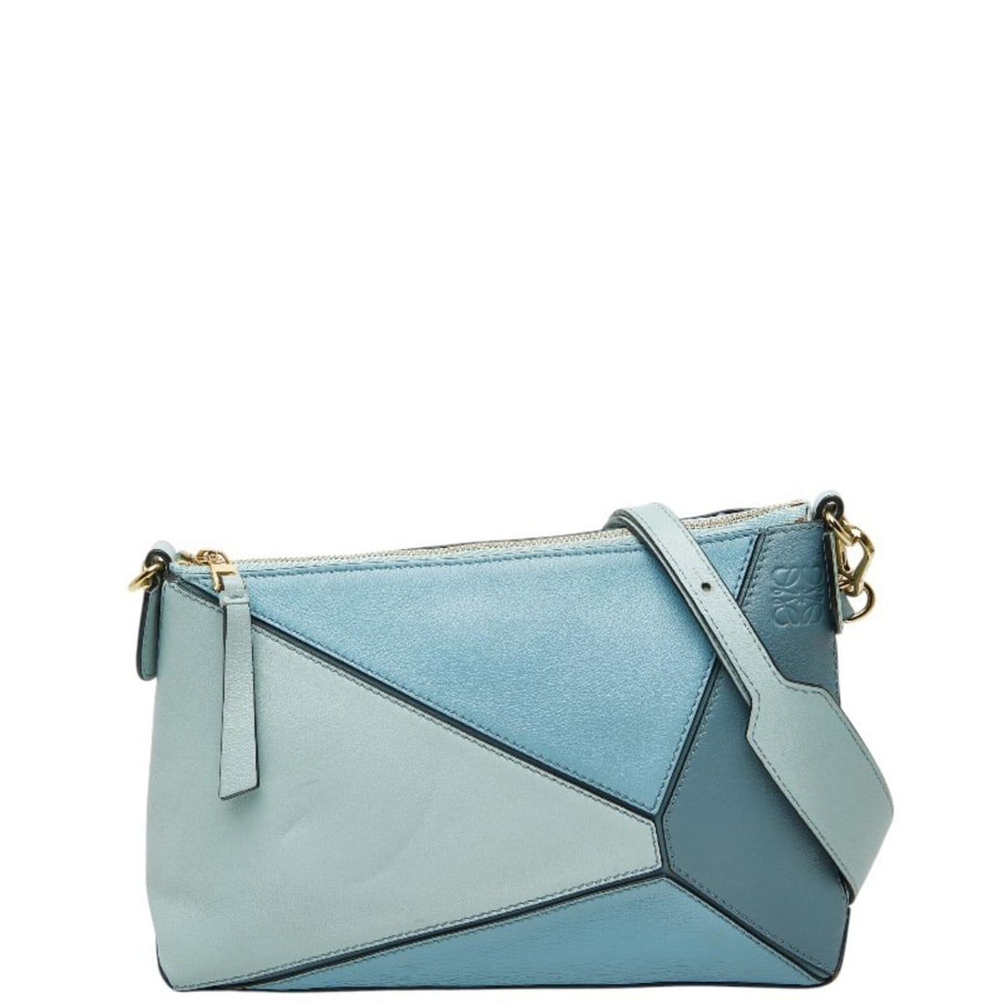 Loewe Anagram Puzzle Shoulder Bag, Blue Leather, Women's LOEWE: --- Catalog ---Category: SizeSize (HxWxD): 16cm x 24cm x 6cm / 6.29'' x 9.44'' x 2.36''Category: DesignType: Shoulder bagColor: BlueGender: WomenMaterial: Leather Category: GeneralBrand: Loewe--- Item