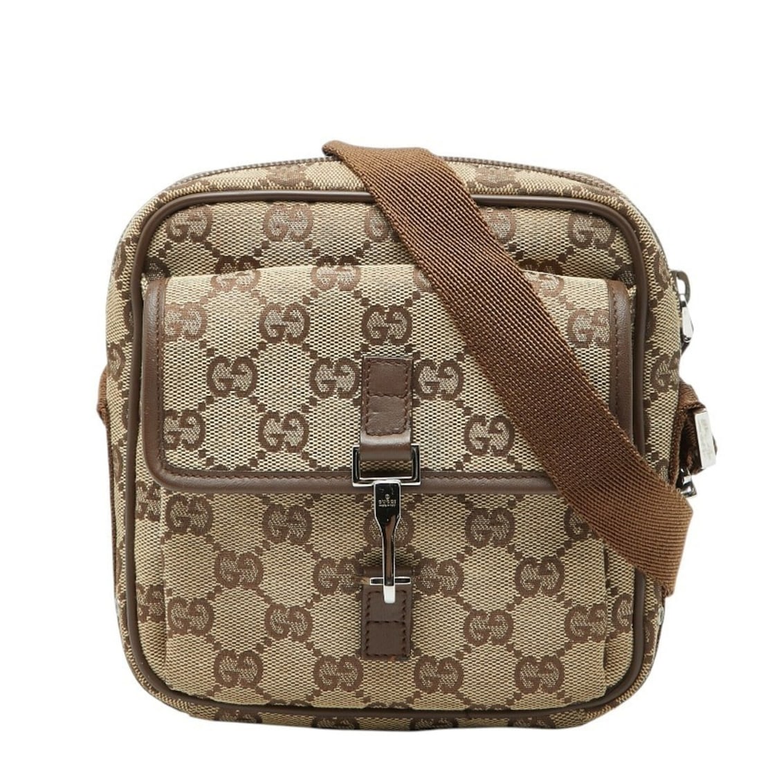 Gucci GG Canvas Crossbody Shoulder Bag 90470 Beige Brown Leather Women's GUCCI: --- Catalog ---Category: SizeSize (HxWxD): 16cm x 16cm x 4.5cm / 6.29'' x 6.29'' x 1.77''Category: DesignType: Shoulder bagColor: Beige, BrownGender: WomenMaterial: Canvas , Leather Category: