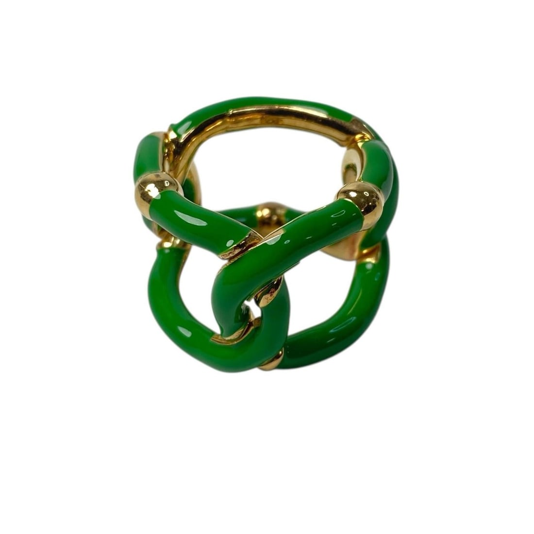 Bottega Veneta Twist Ring Paraquito Ag925 Japanese Size Approx. #15 Women's: --- Catalog ---Category: SizeJP Size: 15US Size: 7.5Category: DesignType: Band ringColor: Gold, GreenGender: WomenMaterial: Silver 925Category: GeneralBrand: Bottega Veneta--- Item List ---Section: Co
