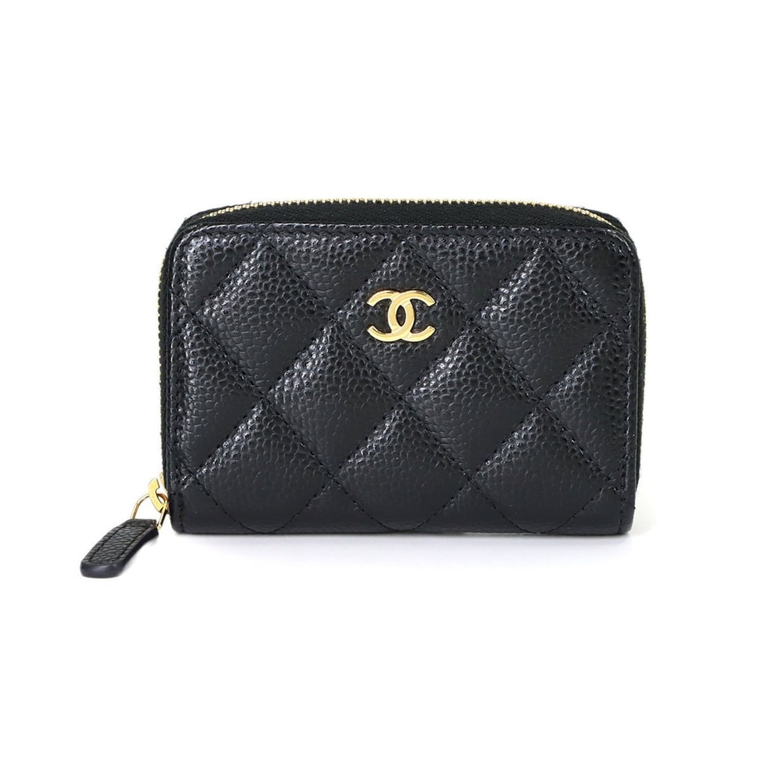 Chanel Matelassé Classic Zip Coin Purse, Caviar Leather, Black, Coco Mark, AP0216, Gold Hardware. (1 of 20)