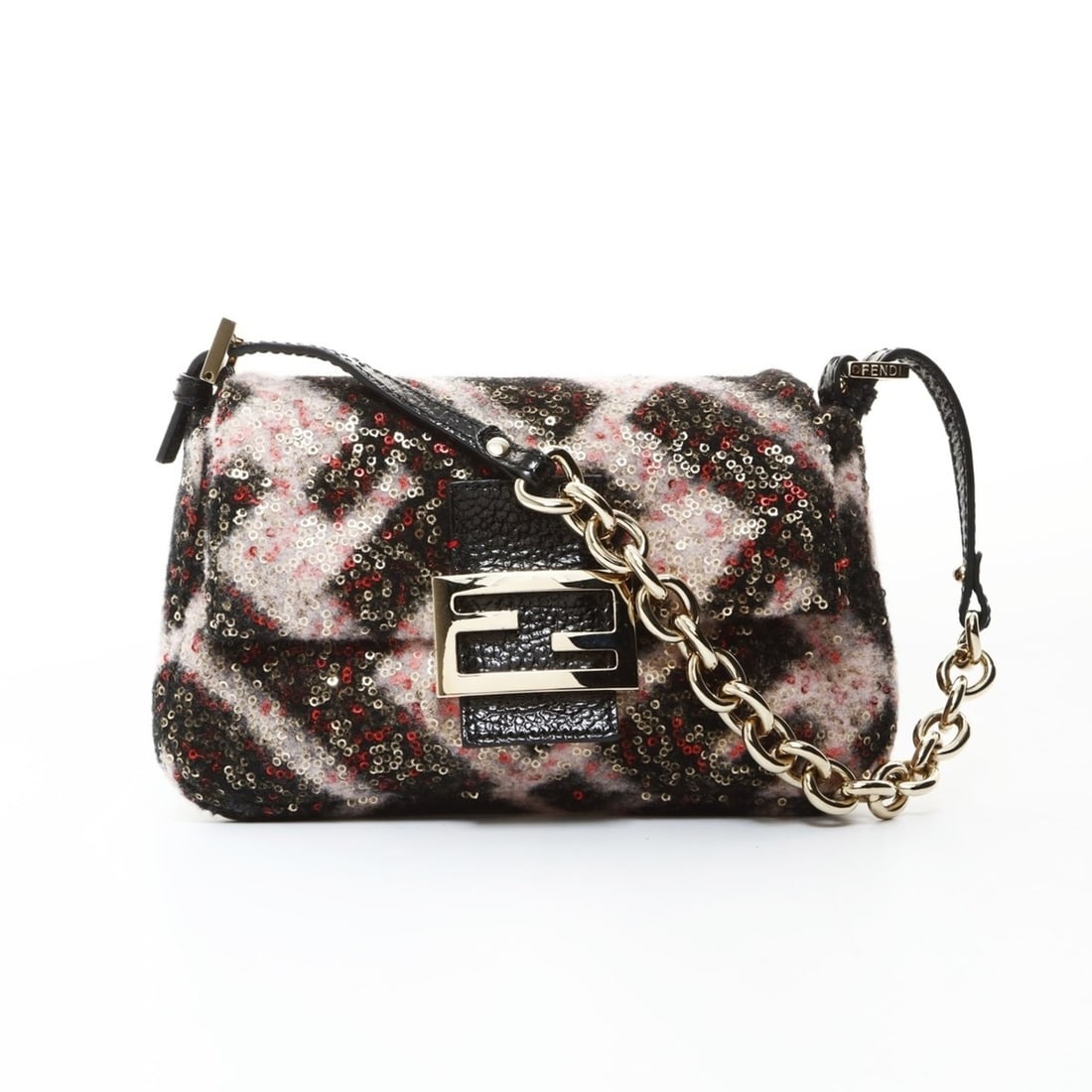 Fendi Pink Mini Mamma Wool Shoulder Bag in Black (WS26579): --- Catalog ---Category: SizeSize (HxWxD): 12cm x 21cm x 9.5cm / 4.72'' x 8.26'' x 3.74''Strap Length: 38cm - 48cm / 14.96'' - 18.89''Category: DesignType: Shoulder bagColor: BlackGender: WomenMateria