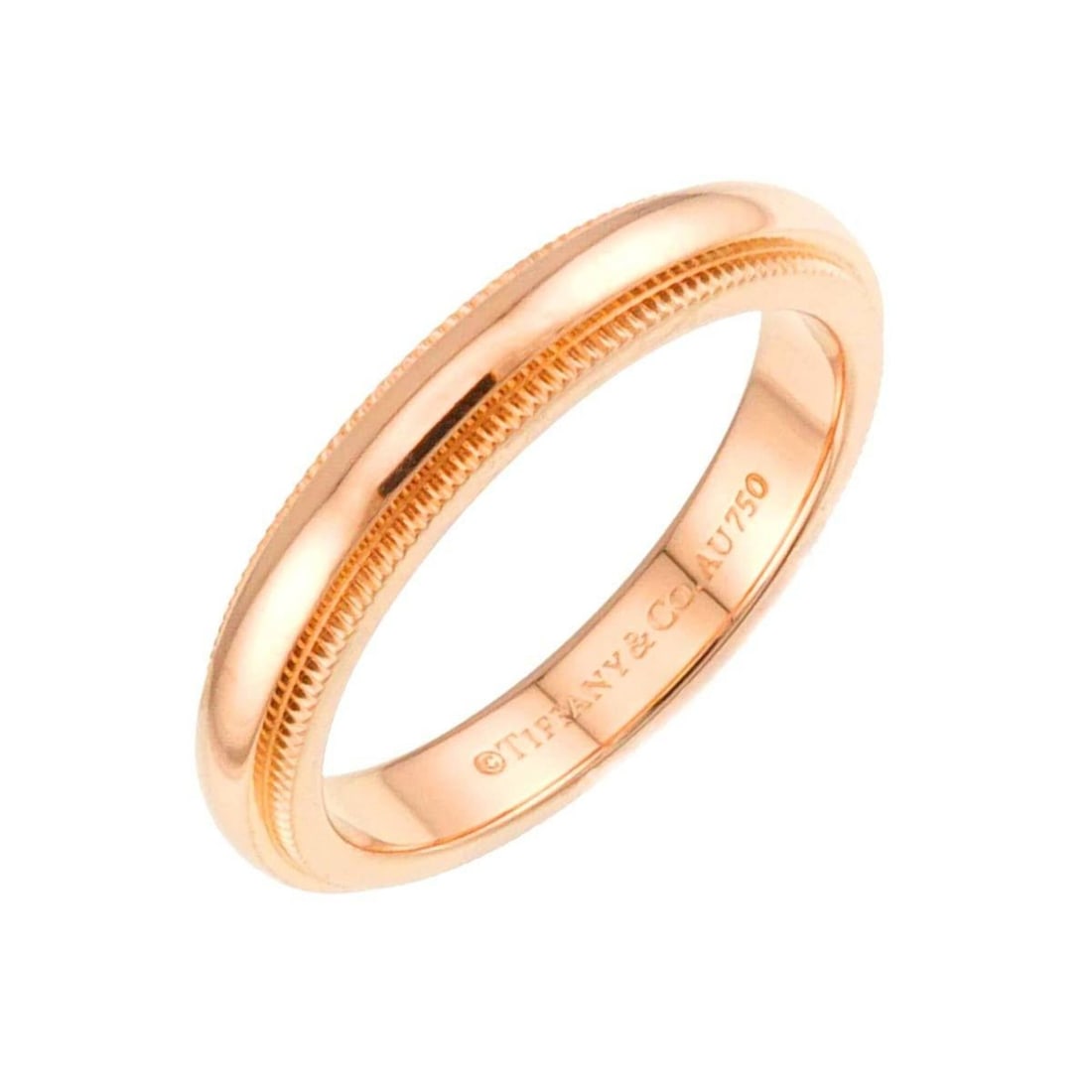 Tiffany & Co. Milgrain Ring, 18K PG Pink Gold 750: --- Catalog ---Category: SizeJP Size: 8.5US Size: 4.5Category: DesignType: Band ringGender: WomenMaterial: Pink gold (18K)Category: GeneralBrand: Tiffany--- Item List ---Section: ConditionRanking: Ran