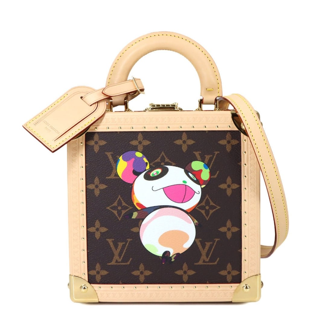 Louis Vuitton LVx™ Monogram Panda Mini Square Trunk 2-way Hand/Shoulder Handbag (M13127 RFID) by: --- Catalog ---Category: SizeSize (HxWxD): 17.5cm x 17.5cm x 8.5cm / 6.88'' x 6.88'' x 3.34''Category: DesignType: Handbag, Shoulder bagColor: Monogram, Multi-colorGender: WomenMaterial: Monogram , Ca