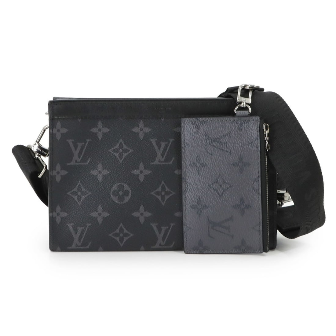 Louis Vuitton Monogram Eclipse Reverse Gaston Wearable Wallet Shoulder Handbag M81124 RFID: --- Catalog ---Category: SizeSize (HxWxD): 14.5cm x 21.5cm x 5cm / 5.7'' x 8.46'' x 1.96''Category: DesignType: Handbag, Shoulder bagColor: BlackGender: Women,MenMaterial: Monogram Eclipse Category: G