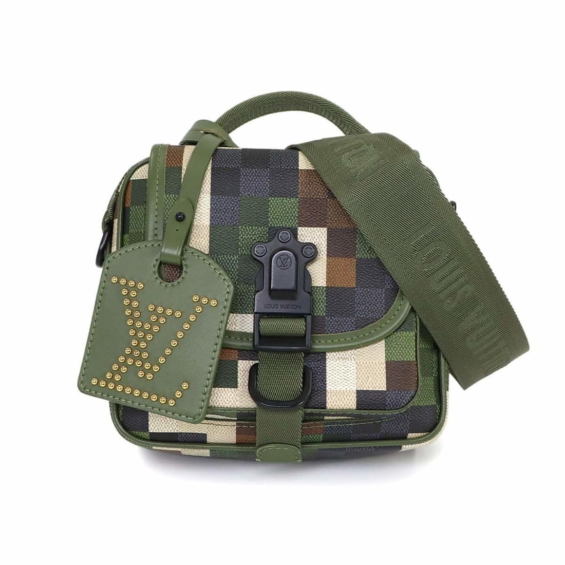 Louis Vuitton Damouflage Quest 2-way Shoulder Handbag Green M24450 RFID Messenger: --- Catalog ---Category: SizeSize (HxWxD): 17cm x 20cm x 6.5cm / 6.69'' x 7.87'' x 2.55''Category: DesignType: Handbag, Messenger bag, Shoulder bagColor: Black, GreenGender: MenMaterial: Faux leather 
