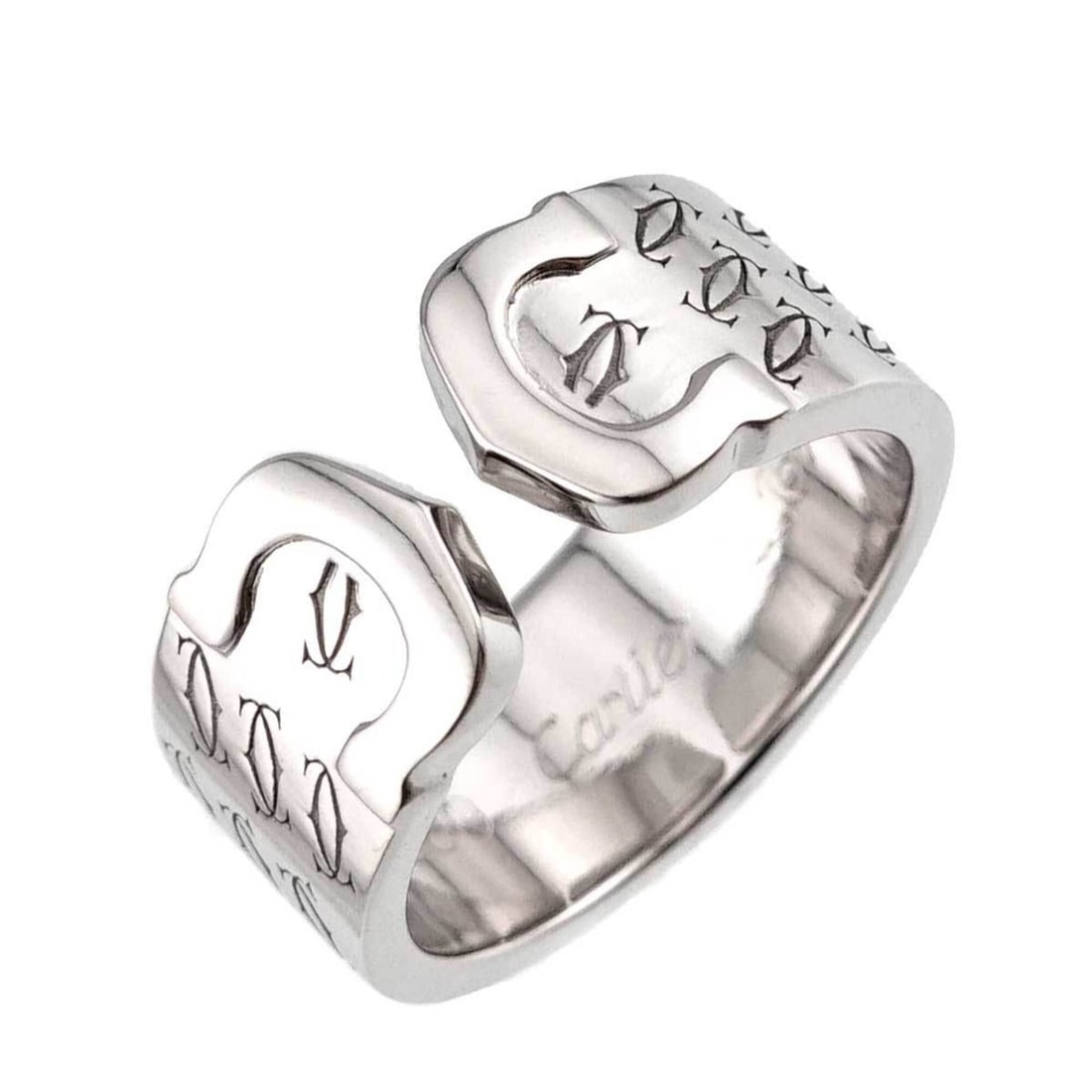 Cartier C2 #49 Ring, 18K WG White Gold 750, 2C Limited Edition, 2000.: --- Catalog ---Category: SizeJP Size: 8US Size: 4.5Category: DesignColor: White goldStyle: CasualGender: WomenMaterial: White gold (18K)Category: GeneralBrand: Cartier--- Item List ---Section: Conditi