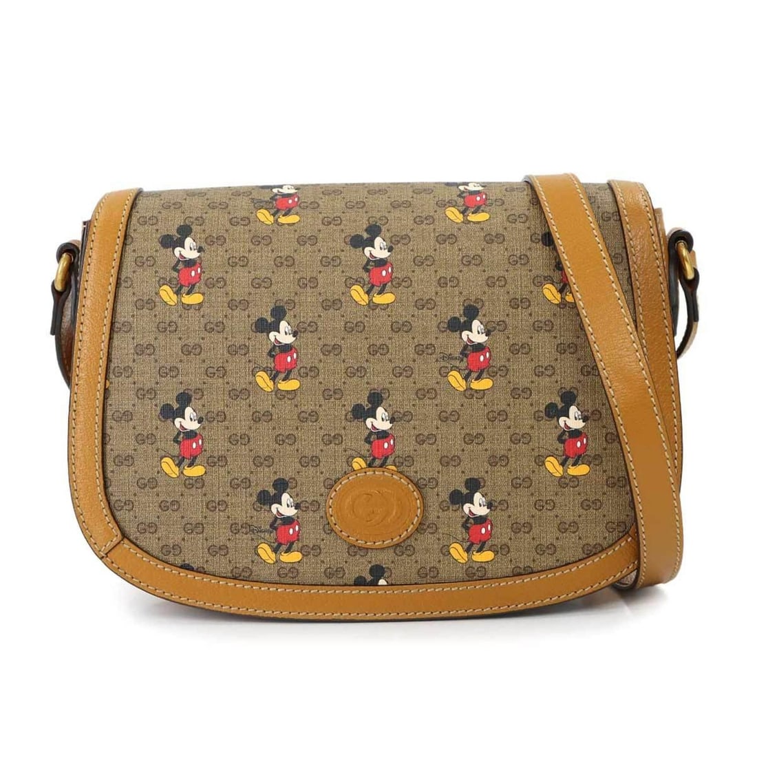 Gucci Disney Mickey Mini GG Supreme Shoulder Handbag Brown 602694 Bag: --- Catalog ---Category: SizeSize (HxWxD): 18cm x 25cm x 7.5cm / 7.08'' x 9.84'' x 2.95''Category: DesignType: Handbag, Shoulder bagColor: BrownGender: WomenMaterial: GG Supreme , Canvas , Leather Cat