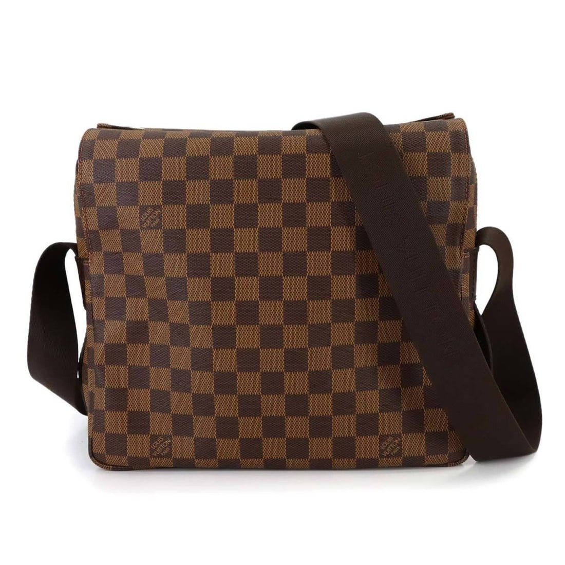 Louis Vuitton Damier Naviglio Shoulder Handbag, Ebene Brown, N45255, Gold Hardware.: --- Catalog ---Category: SizeSize (HxWxD): 25cm x 27.5cm x 13cm / 9.84'' x 10.82'' x 5.11''Category: DesignType: Handbag, Shoulder bagColor: Brown, EbeneGender: WomenMaterial: Damier Canvas Category: 