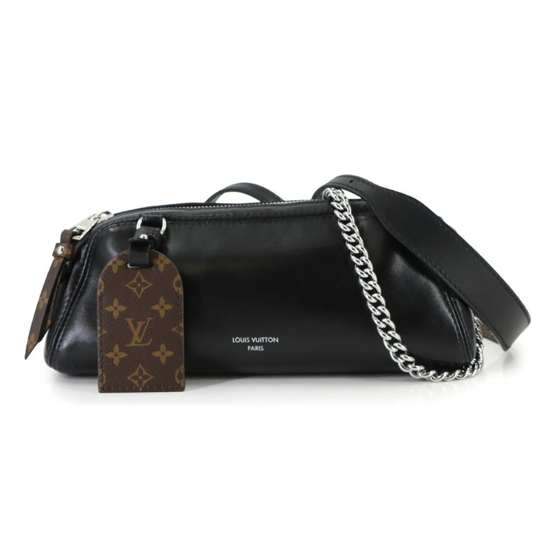Louis Vuitton Monogram Pochette Vibe 2-way Hand/Shoulder Handbag, Lambskin, Noir (M14544), RFID: --- Catalog ---Category: SizeSize (HxWxD): 10.5cm x 24.5cm x 7.5cm / 4.13'' x 9.64'' x 2.95''Category: DesignType: Handbag, Pochette, Shoulder bagColor: Monogram, NoirGender: WomenMaterial: Monogram ,