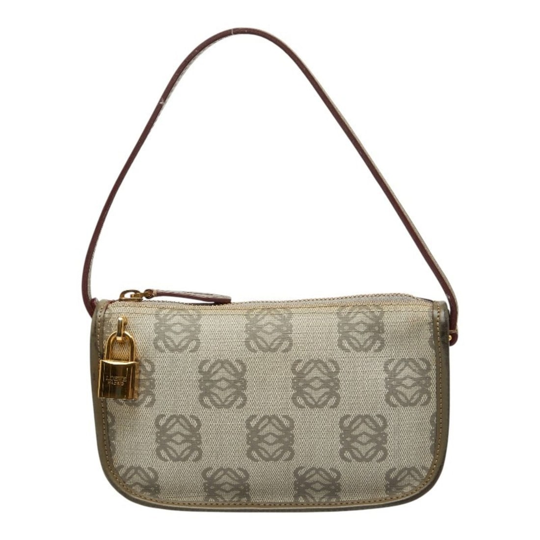 Loewe Repeat Anagram Accessory Pouch Handbag, Gray, Women's LOEWE: --- Catalog ---Category: SizeSize (HxWxD): 12cm x 18.5cm x 5cm / 4.72'' x 7.28'' x 1.96''Category: DesignType: Handbag, PouchColor: GrayGender: WomenMaterial: PVC Outer Pocket: Open pocket Category: G