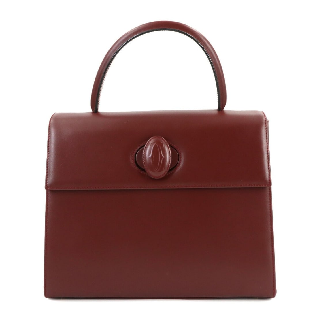 Cartier Must Line Handbag, Leather, Bordeaux, Gold Hardware: --- Catalog ---Category: SizeSize (HxWxD): 22cm x 28cm x 9cm / 8.66'' x 11.02'' x 3.54''Category: DesignType: HandbagColor: BordeauxGender: WomenMaterial: Leather Category: GeneralBrand: CartierCountr