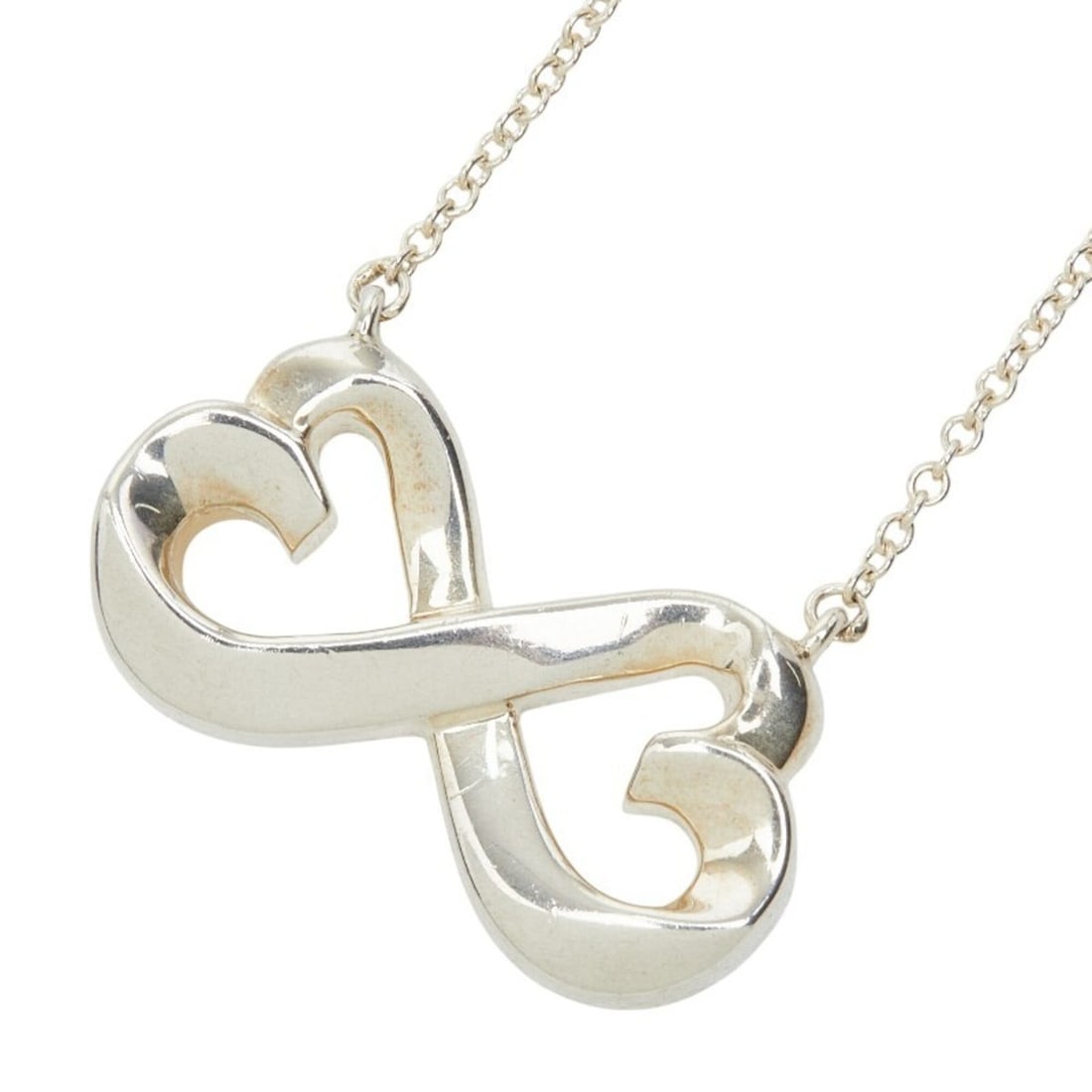 Tiffany & Co. Double Loving Heart Necklace, SV925 Silver, Women's.: --- Catalog ---Category: SizePendant Size: 11.7mm x 21.7mm / 0.46'' x 0.85''Neck Circumference: 47 cm / 18.5''Category: DesignGender: WomenMaterial: Silver 925Necklace Type: NecklaceCategory: GeneralB