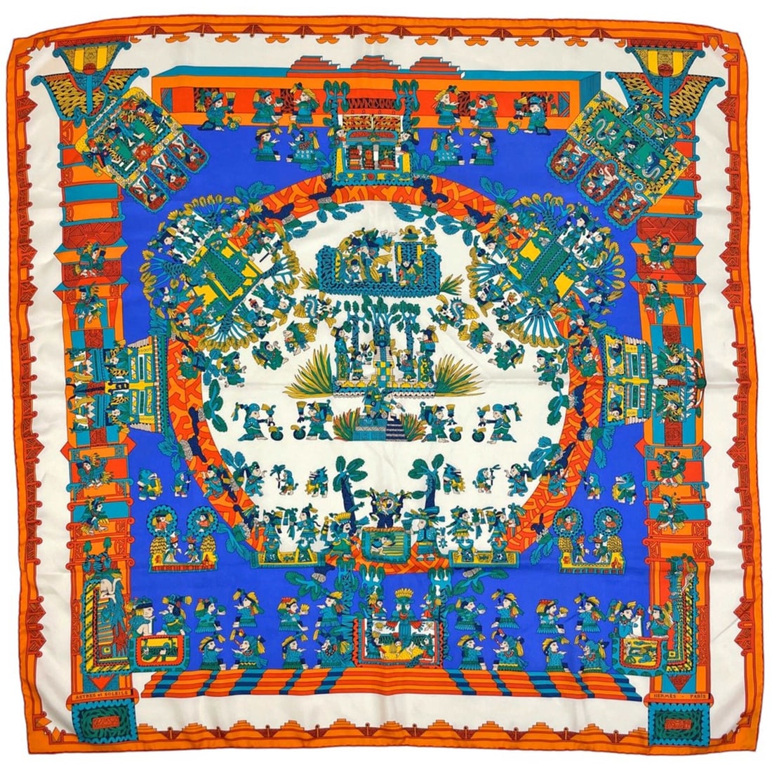 Hermes HERMES Carre 90 ASTRES es SOLEILS (Celestial Bodies and Suns) Ethnic Scarf/Muffler Silk (1 of 10)
