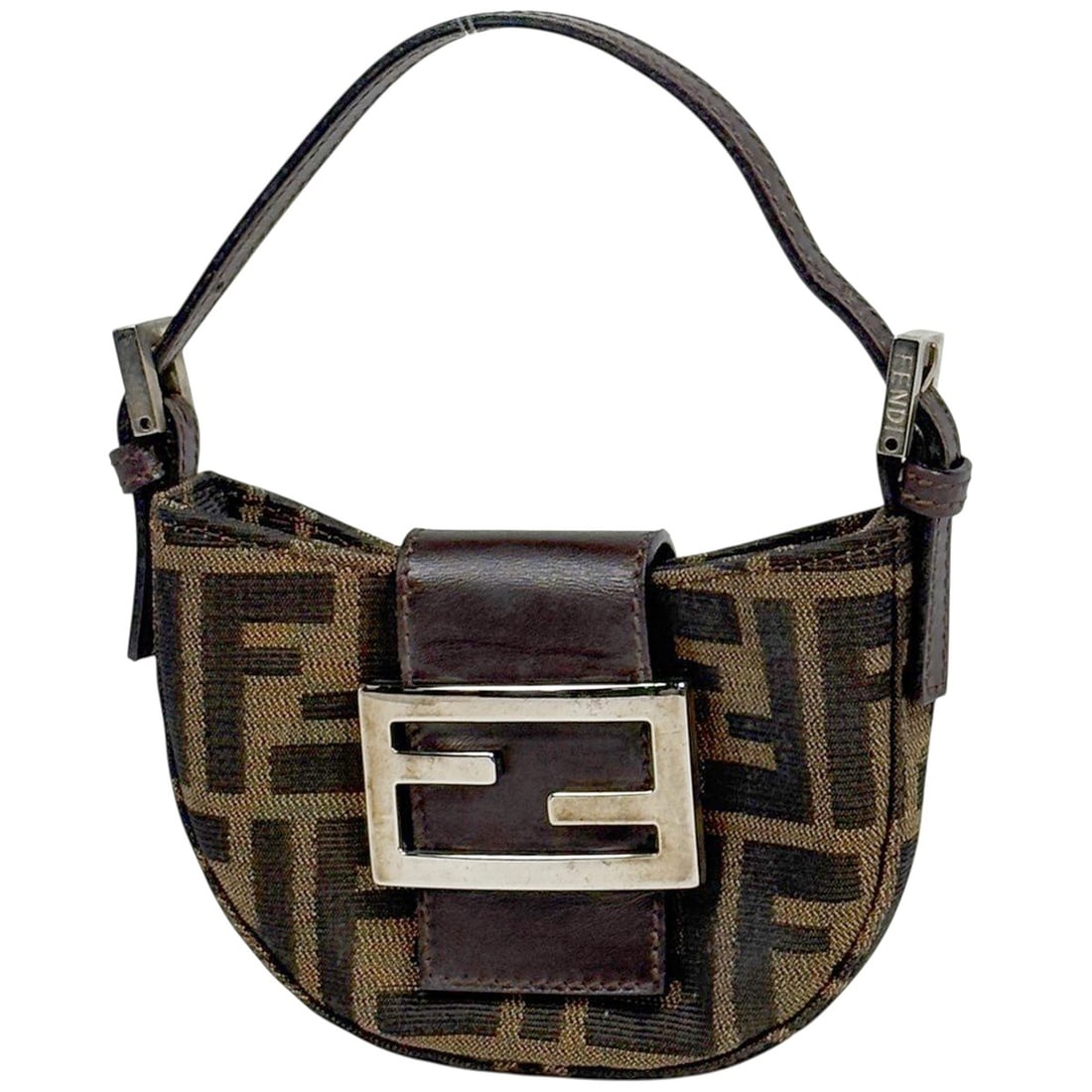 Fendi Zucca pattern mini pouch, canvas, brown, women's.: --- Catalog ---Category: SizeSize (HxWxD): 9cm x 13.5cm x 3cm / 3.54'' x 5.31'' x 1.18''Category: DesignType: PouchColor: BrownGender: WomenMaterial: Canvas , Leather Category: GeneralBrand: Fendi--- 