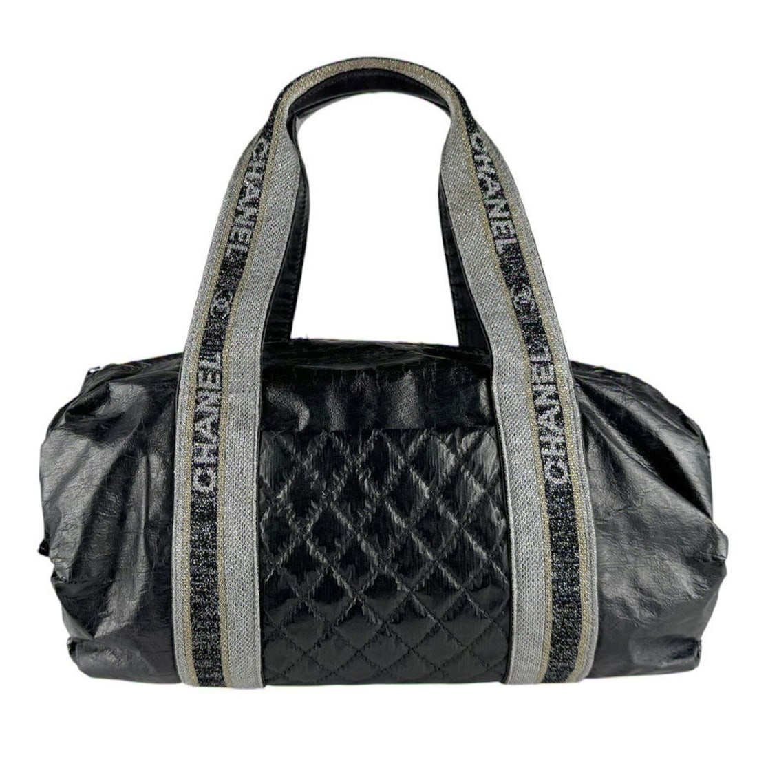 Chanel CHANEL Handbag Sport Line Flashdance Nylon Leather Gray Women's z9478: --- Catalog ---Category: SizeSize (HxWxD): 22cm x 32cm x 12cm / 8.66'' x 12.59'' x 4.72''Category: DesignType: HandbagColor: GrayGender: WomenMaterial: Nylon , Leather Category: GeneralBrand: ChanelCo