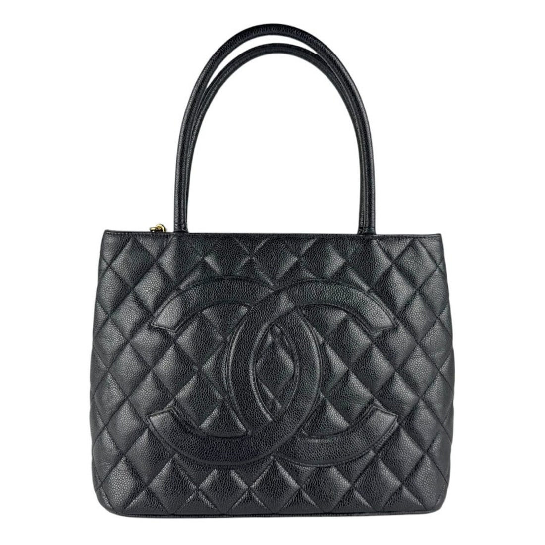 Chanel CHANEL Handbag Reissue Tote Caviar Leather Black Women's z9455 (1 of 14)
