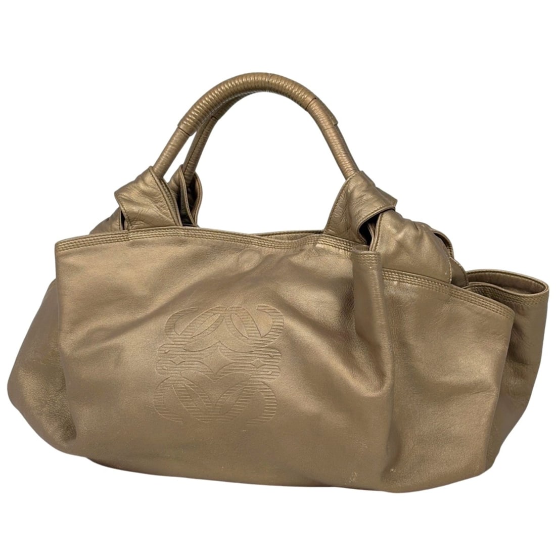 Loewe Nappa Aire Anagram Handbag, Leather, Gold, Women's: --- Catalog ---Category: SizeSize (HxWxD): 27cm x 49cm x 18cm / 10.62'' x 19.29'' x 7.08''Category: DesignType: HandbagColor: GoldGender: WomenMaterial: Leather Category: GeneralBrand: Loewe--- Item L