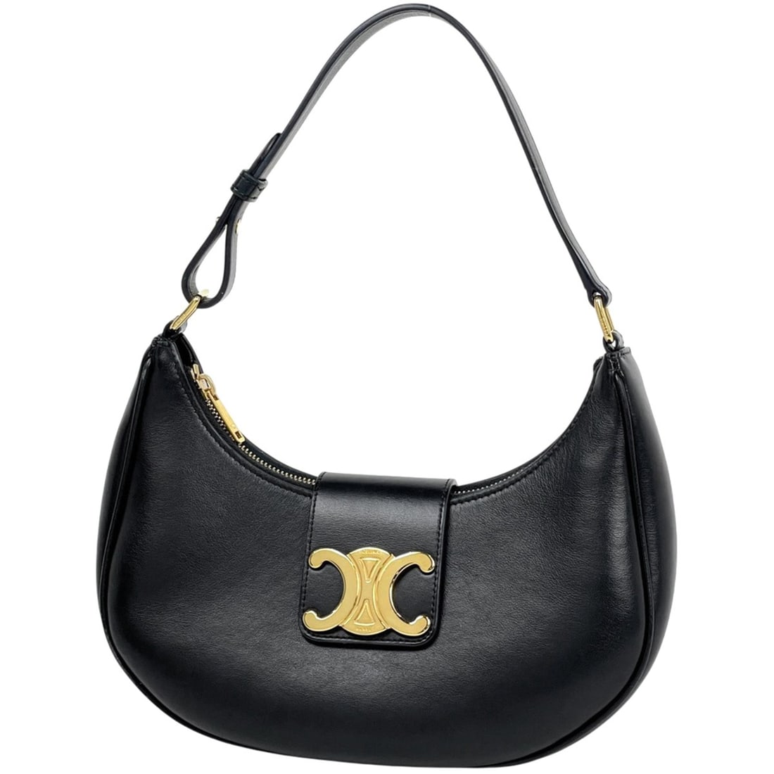 Celine Ava Triomphe Shoulder Bag, Leather, Black, Women's: --- Catalog ---Category: SizeSize (HxWxD): 13cm x 23cm x 7.5cm / 5.11'' x 9.05'' x 2.95''Category: DesignType: Shoulder bagColor: BlackGender: WomenMaterial: Leather Category: GeneralBrand: Celine--- 