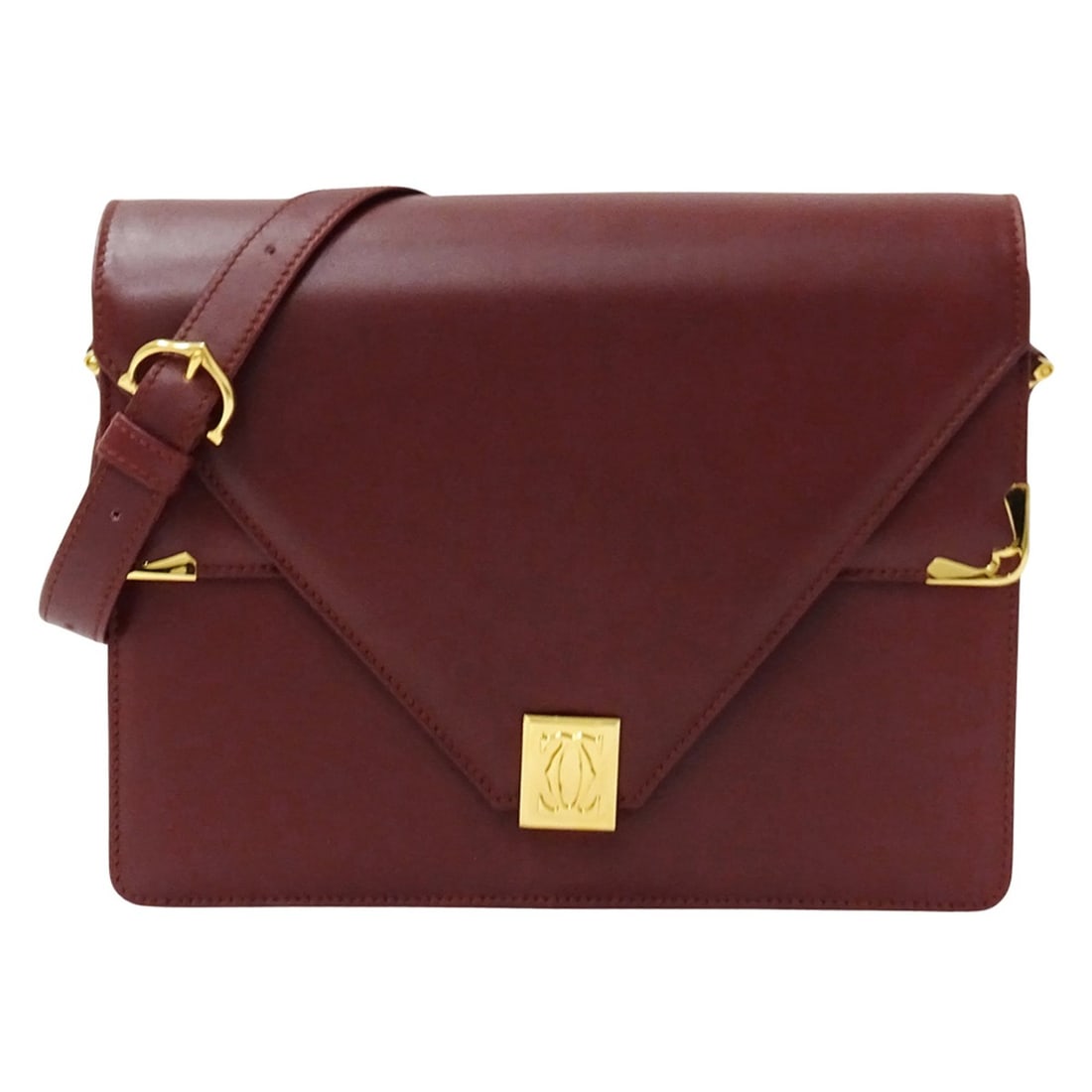 Cartier handbag for women, brand shoulder bag, must-have leather, burgundy/wine red.: --- Catalog ---Category: SizeSize (HxWxD): 19.5cm x 24cm x 4cm / 7.67'' x 9.44'' x 1.57''Category: DesignType: Handbag, Shoulder bagColor: Bordeaux, Red color, Wine redGender: WomenMaterial: Leather C