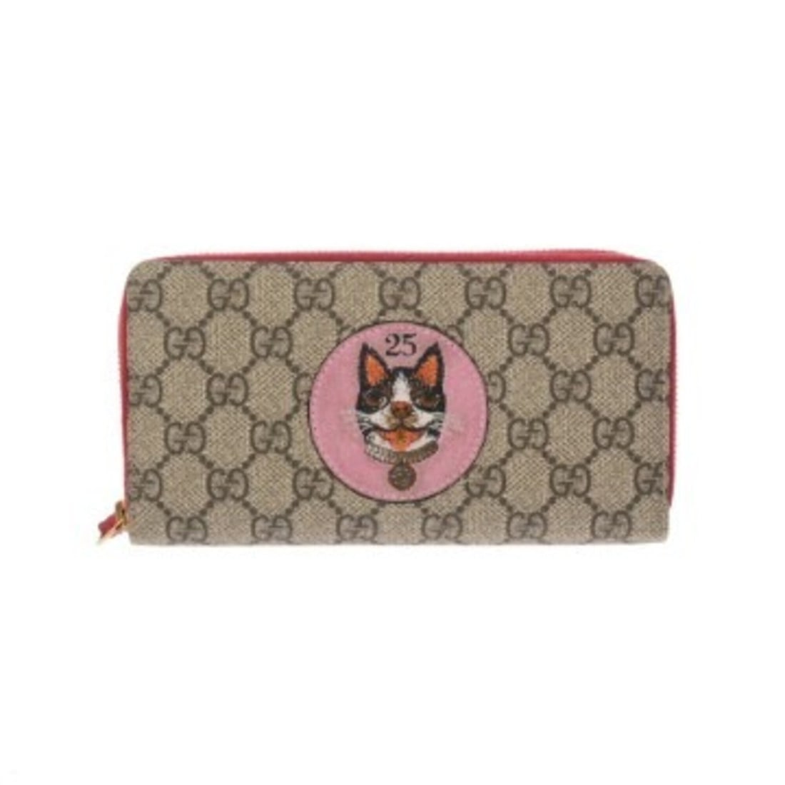 GUCCI Round Zipper Bosco Patch Long Wallet, Beige, 506279, Women's, GG Supreme Canvas, AB Rank,: --- Catalog ---Category: SizeSize (HxWxD): 10.5cm x 19cm / 4.13'' x 7.48''Category: DesignType: Long wallet (bi-fold)Color: BeigeGender: WomenMaterial: GG Supreme , Canvas Category: GeneralMPN: 506279