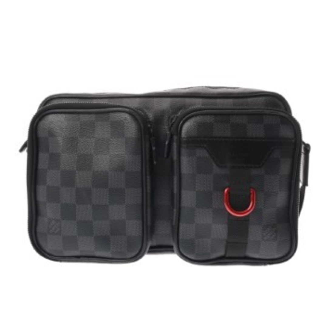 LOUIS VUITTON Louis Vuitton Damier Graphite Utility Messenger Black N40280 Men's Canvas Shoulder Bag (1 of 11)