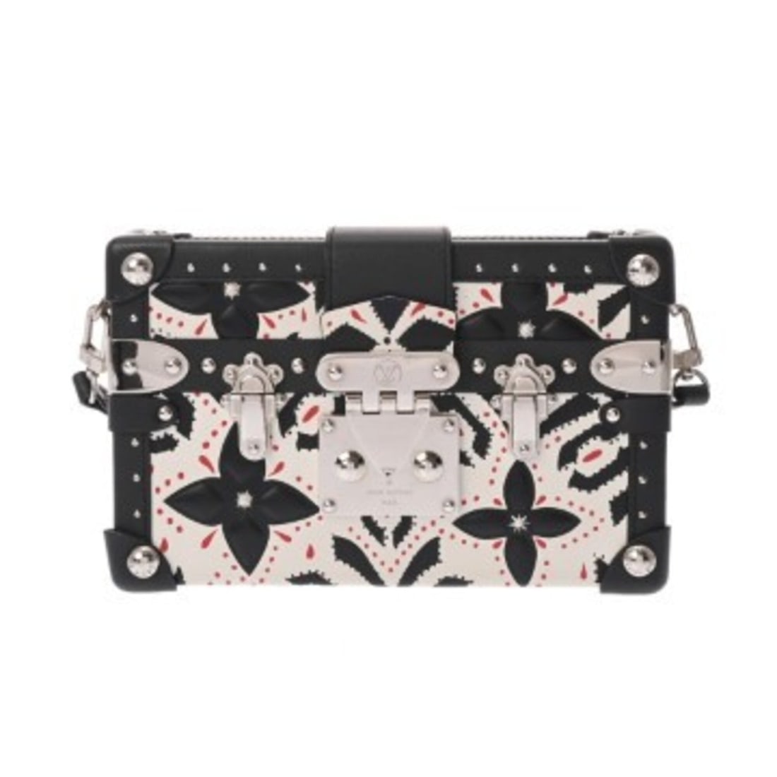 LOUIS VUITTON Petite Malle White Black Red Women's Leather Shoulder Bag AB Rank Used Ginzo: --- Catalog ---Category: SizeSize (HxWxD): 12cm x 19cm x 5cm / 4.72'' x 7.48'' x 1.96''Category: DesignType: Shoulder bagColor: Black, Red color, WhiteGender: WomenMaterial: Leather Category: GeneralB
