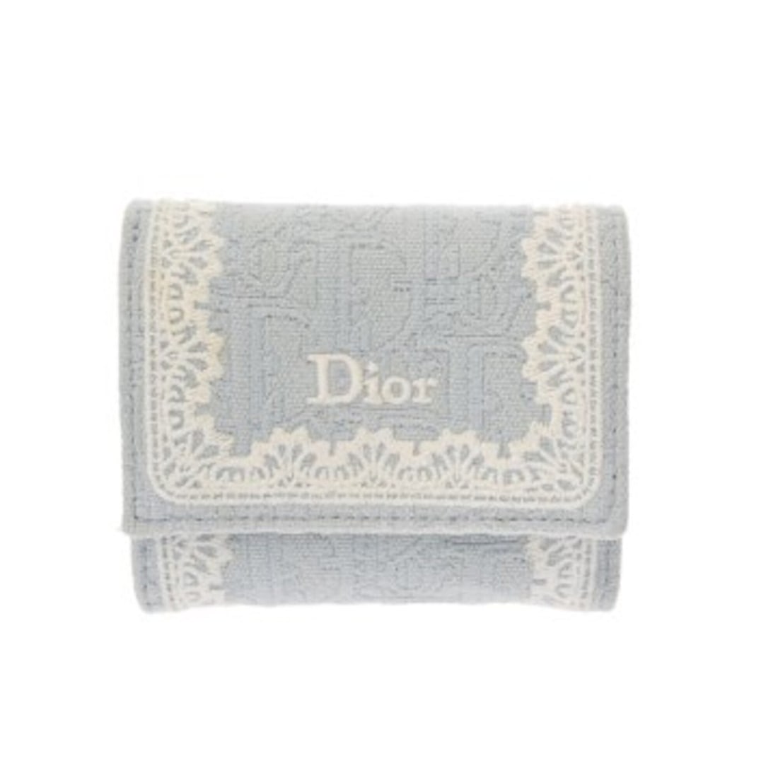 CHRISTIAN DIOR Oblique Lotus Wallet, Light Blue, S2416PUKL_M259, Women's, 100% Cotton Silk Technical: --- Catalog ---Category: SizeSize (HxWxD): 9cm x 10cm / 3.54'' x 3.93''Category: DesignType: Wallet (tri-fold)Color: Light blueGender: WomenMaterial: Cotton , Silk , Fabric Category: GeneralMPN: S2416