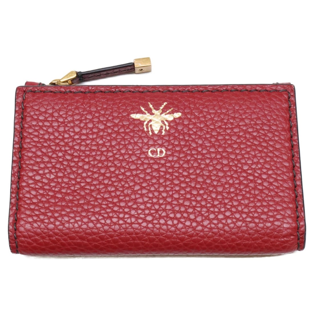 Christian Dior DIOR Dior Bee Coin Card Holder/Card Case, Wine Red, Women's: --- Catalog ---Category: DesignType: Card caseColor: Red color, WineGender: WomenMaterial: Leather Category: GeneralBrand: Christian DiorCategory: Physical PropertiesSize (HxWxD): 8cm x 13cm x 1cm / 3