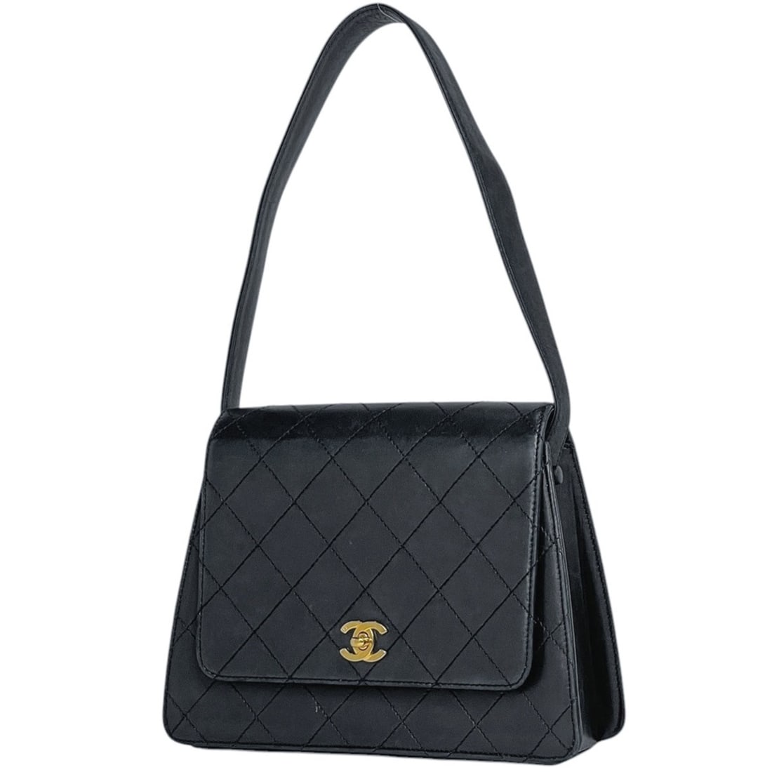 Chanel Coco Mark Shoulder Bag, Matelassé Leather, Black, Women's: --- Catalog ---Category: SizeSize (HxWxD): 19cm x 25cm x 9cm / 7.48'' x 9.84'' x 3.54''Category: DesignType: Shoulder bagColor: BlackGender: WomenMaterial: Leather Category: GeneralBrand: Chanel--- It