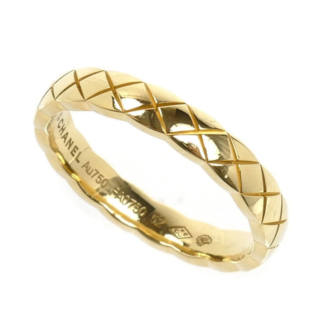 CHANEL 18K Yellow Gold Coco Crush Mini Ring J11794 52 3.7g Women's (1 of 9)