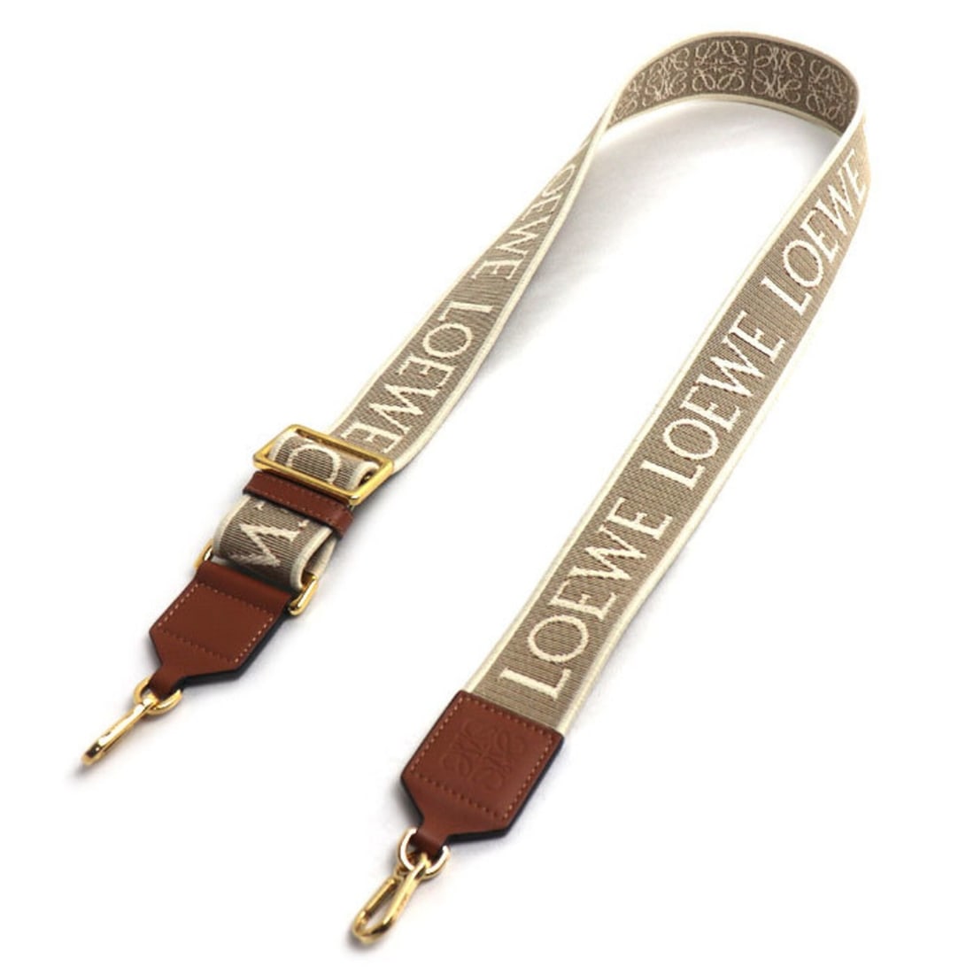 LOEWE Anagram Shoulder Strap, Beige/Tan, C073T87X01, Women's: --- Catalog ---Category: SizeSize (HxWxD): 105cm x 4cm / 41.33'' x 1.57''Category: DesignType: StrapColor: BeigeGender: WomenMaterial: LeatherLeather/Fur Type: CalfskinCategory: GeneralMPN: C073T87X01