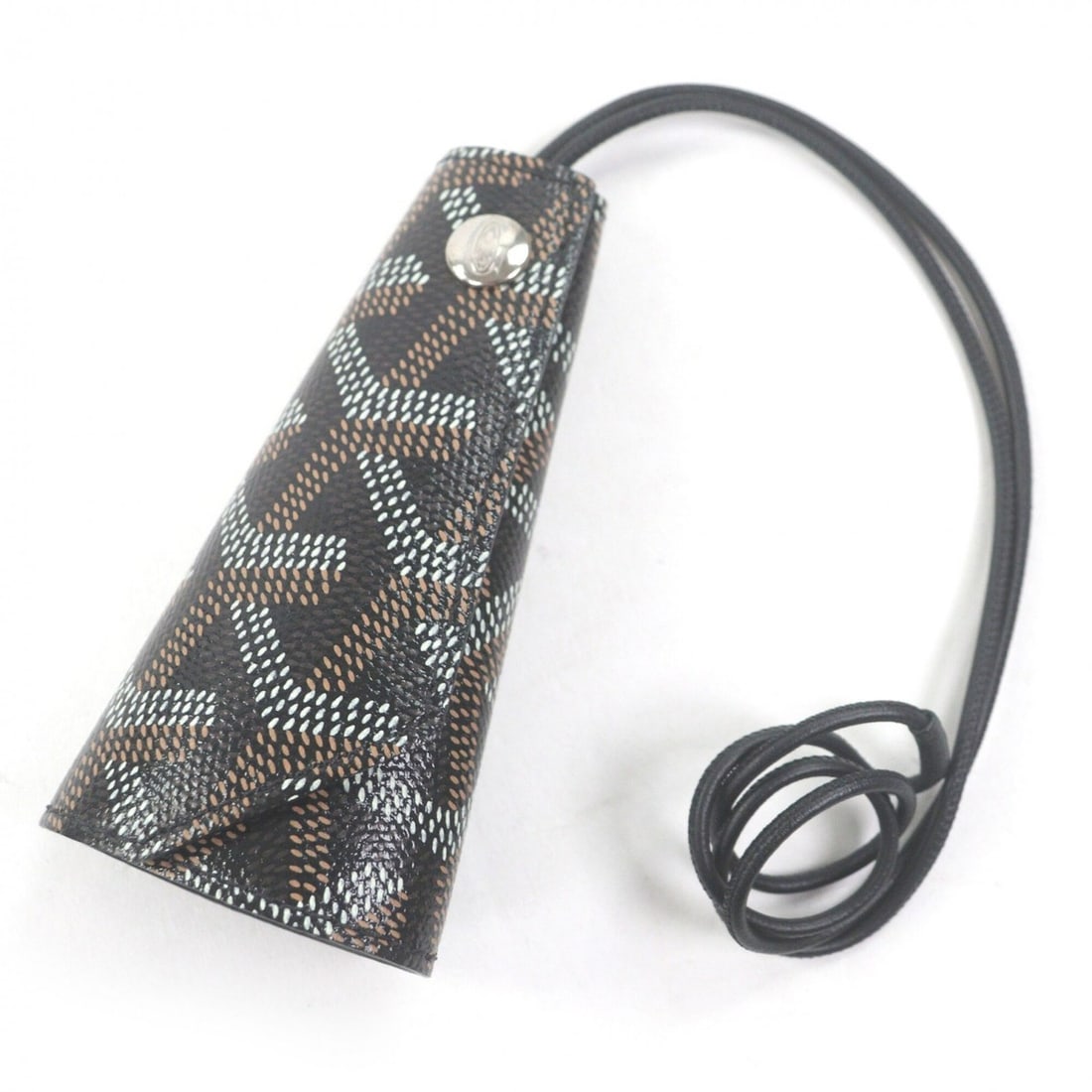 GOYARD Goyardine Chambellan Canvas Leather Key Charm Bag Charm, Black, with Box, Made in France,: --- Catalog ---Category: SizeSize (HxWxD): 95.00mm x 50.00mm / 3.74'' x 1.97''Category: DesignType: Handbag charmColor: BlackGender: MenMaterial: CanvasCategory: GeneralBrand: GoyardCountry of Origin: