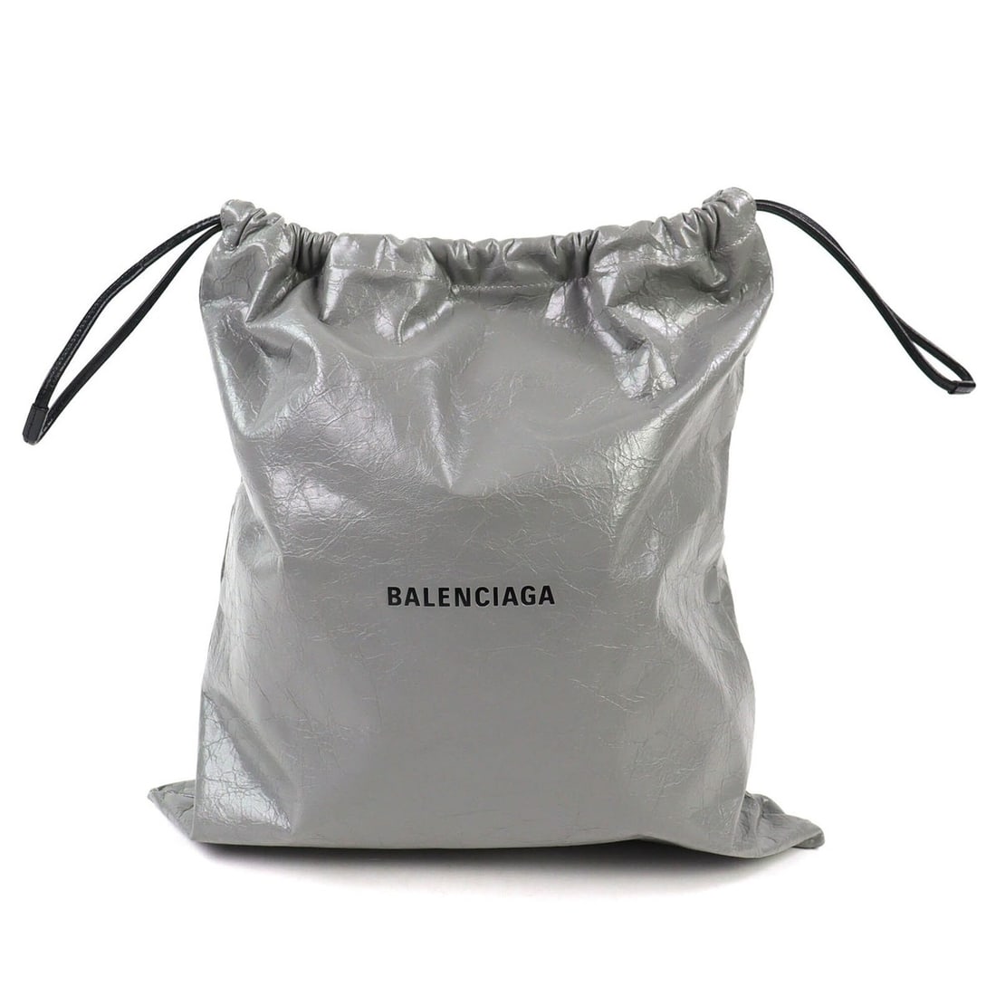 BALENCIAGA 26SS 851063 Shopper Dust Bag Pouch Arena Lambskin Drawstring Gray with Men's Recommended: --- Catalog ---Category: SizeSize (HxWxD): 38cm x 35cm / 14.96'' x 13.77''Category: DesignType: PouchColor: GrayGender: MenMaterial: Leather , Polyamide Category: GeneralBrand: Balenciaga--- Item List