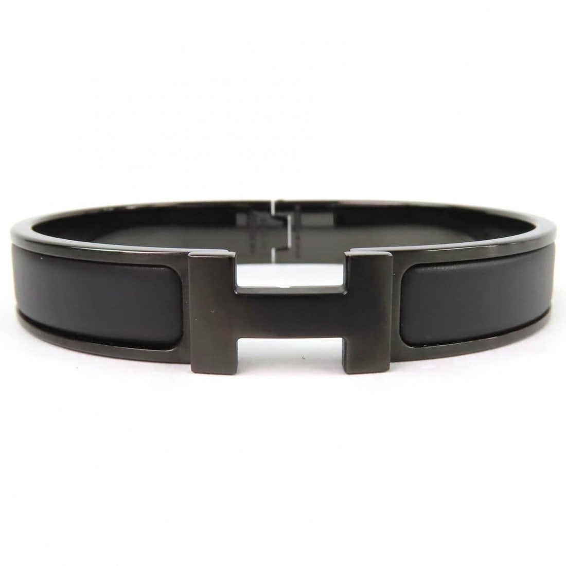HERMES Hermes Enamel Bracelet Click HH So Black Current Model Bangle Accessory Comes with Dust Bag (1 of 9)