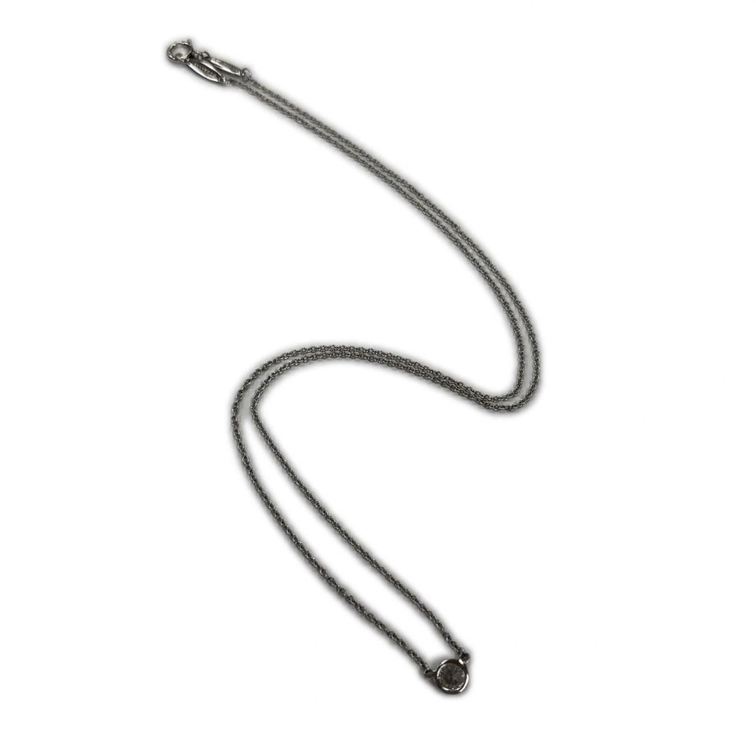 TIFFANY & Co. Tiffany Pt950 Platinum By the Yard 1P Diamond Necklace, 0.24ct Diamond, 2.6g, 40cm,: --- Catalog ---Category: SizePendant Size: 5mm x 5mm / 0.19'' x 0.19''Neck Circumference: 40 cm / 15.74''Category: DesignStone: DiamondGender: WomenMaterial: Platinum 950Necklace Type:
