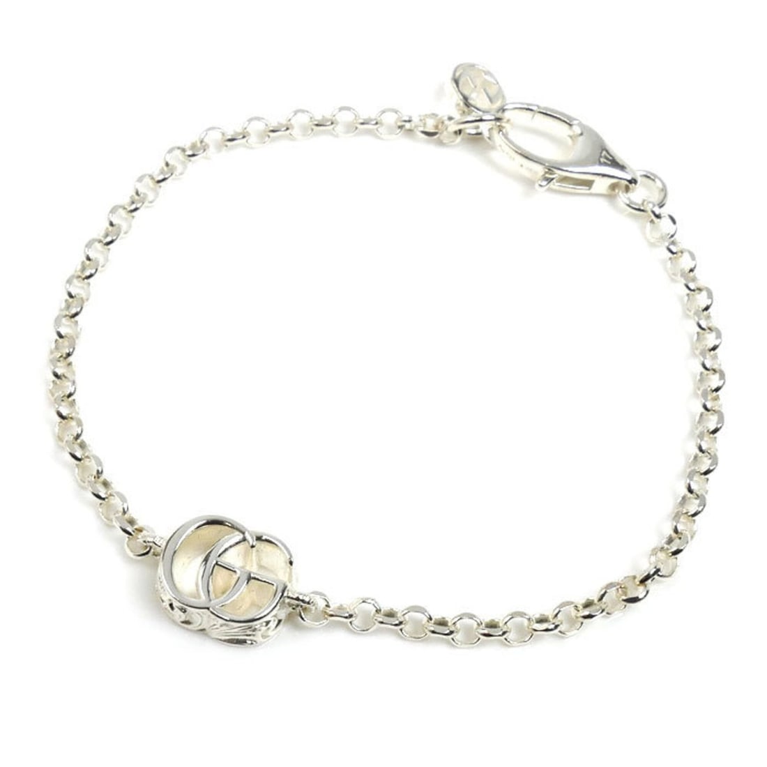 GUCCI Sterling Silver 925 Double G Bracelet 770756 J8400 8106 17cm Women's (1 of 8)