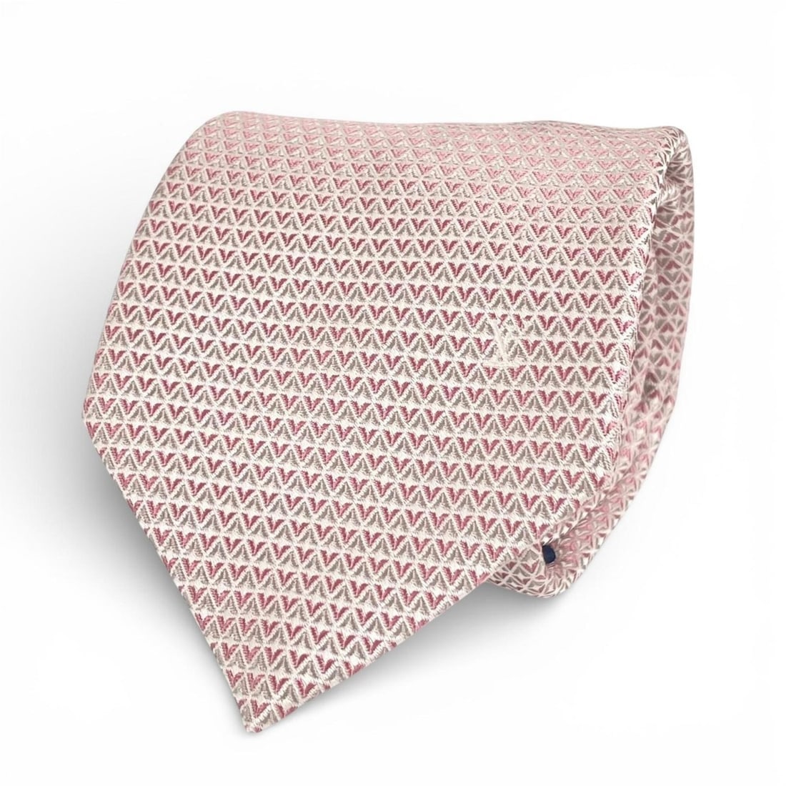 LOUIS VUITTON M71210 100% Silk Cravat Tie with LV Logo Embroidery and All-Over Pattern, Pink, Made (1 of 10)