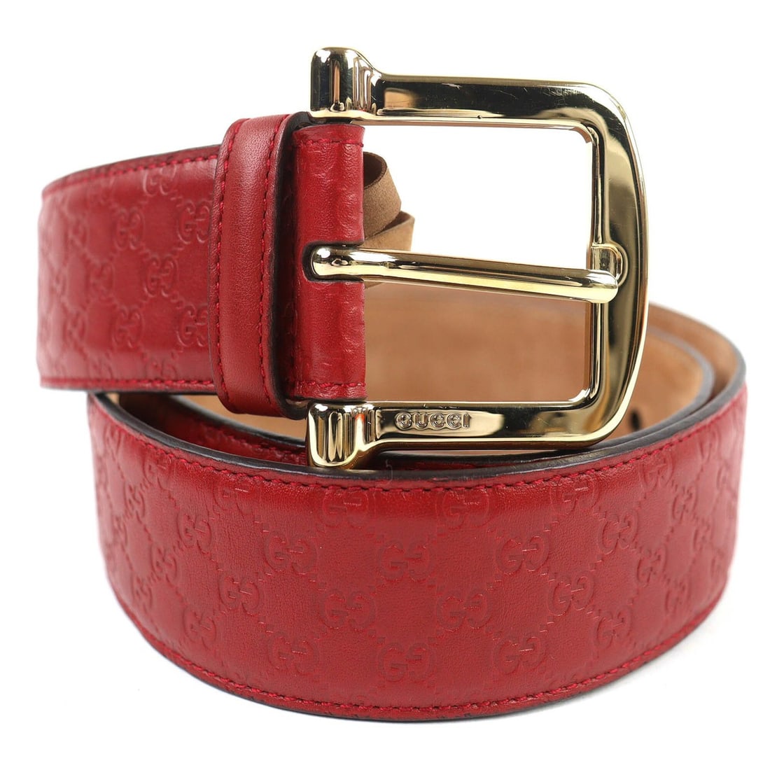 GUCCI 281548 Microguccissima Leather Belt, Red with Gold Hardware, Size 80 (32), Made in Italy,: --- Catalog ---Category: SizeLength: 76cm - 86cm / 29.92'' - 33.85''Category: DesignType: Standard beltColor: Red colorGender: MenMaterial (Strap): Leather Category: GeneralBrand: GucciCountry of Orig