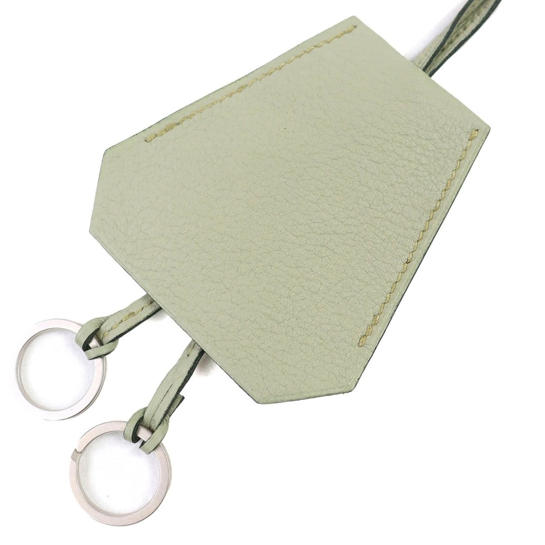HERMES Hermes Leather Margiela Era Large Clochette Necklace Light Moss Green ?E Stamp Made in: --- Catalog ---Category: SizePendant Size: 7.9mm x 7.6mm / 0.31'' x 0.29''Neck Circumference: 55 cm / 21.65''Category: DesignColor: Light greenGender: MenMaterial: LeatherNecklace Type: NecklaceCatego