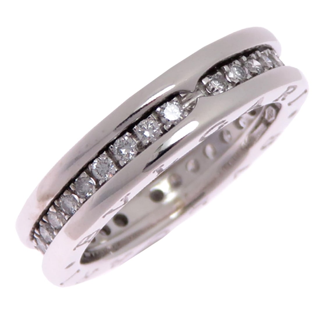 Bvlgari B-zero1 #51 Women's Ring, 750 White Gold: --- Catalog ---Category: SizeJP Size: 11US Size: 6Category: DesignType: Band ringStone: DiamondGender: WomenMaterial: White gold (18K)Category: GeneralBrand: BvlgariCountry of Origin: Italy--- Item Li