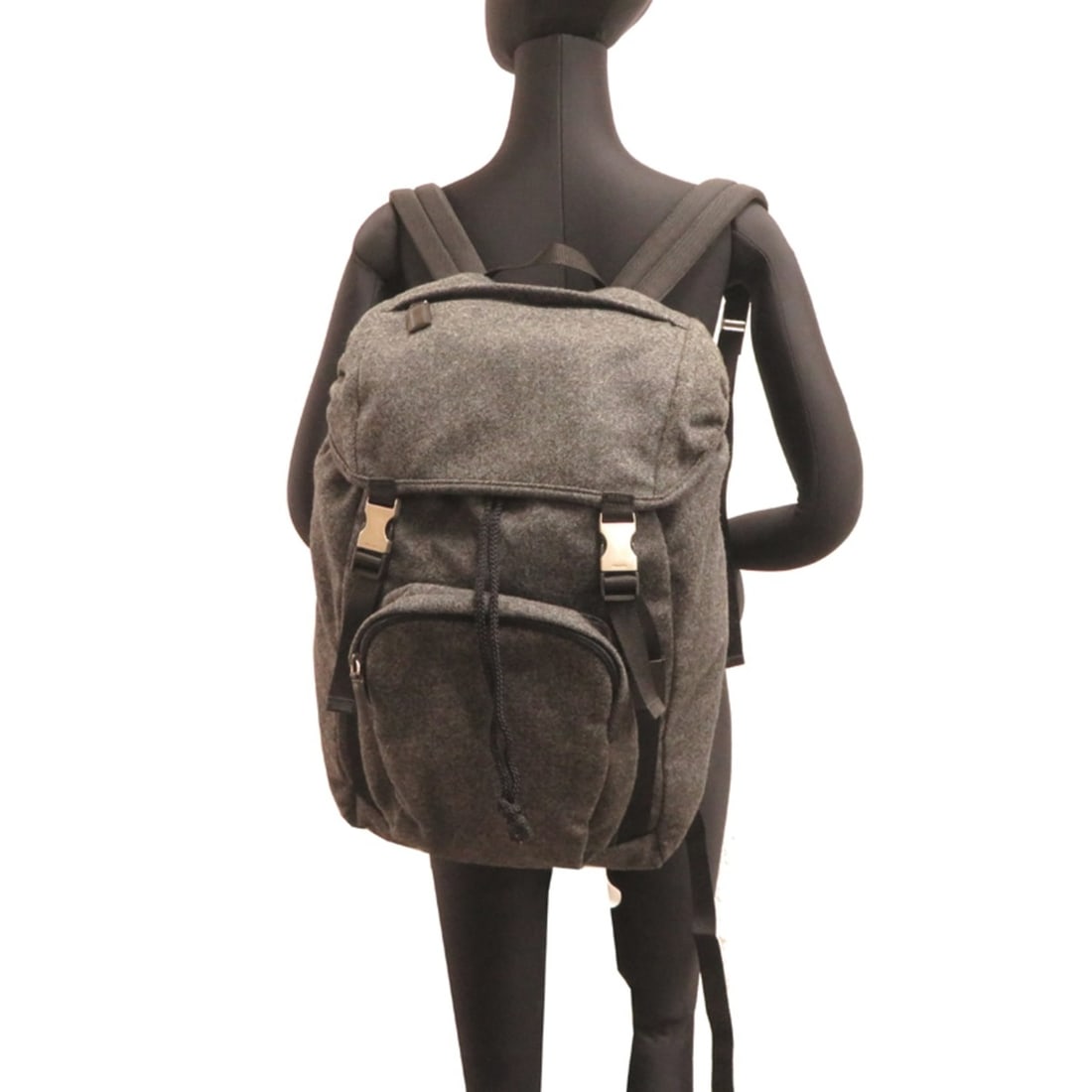 Prada Backpack for Men, Wool, Gray - 9