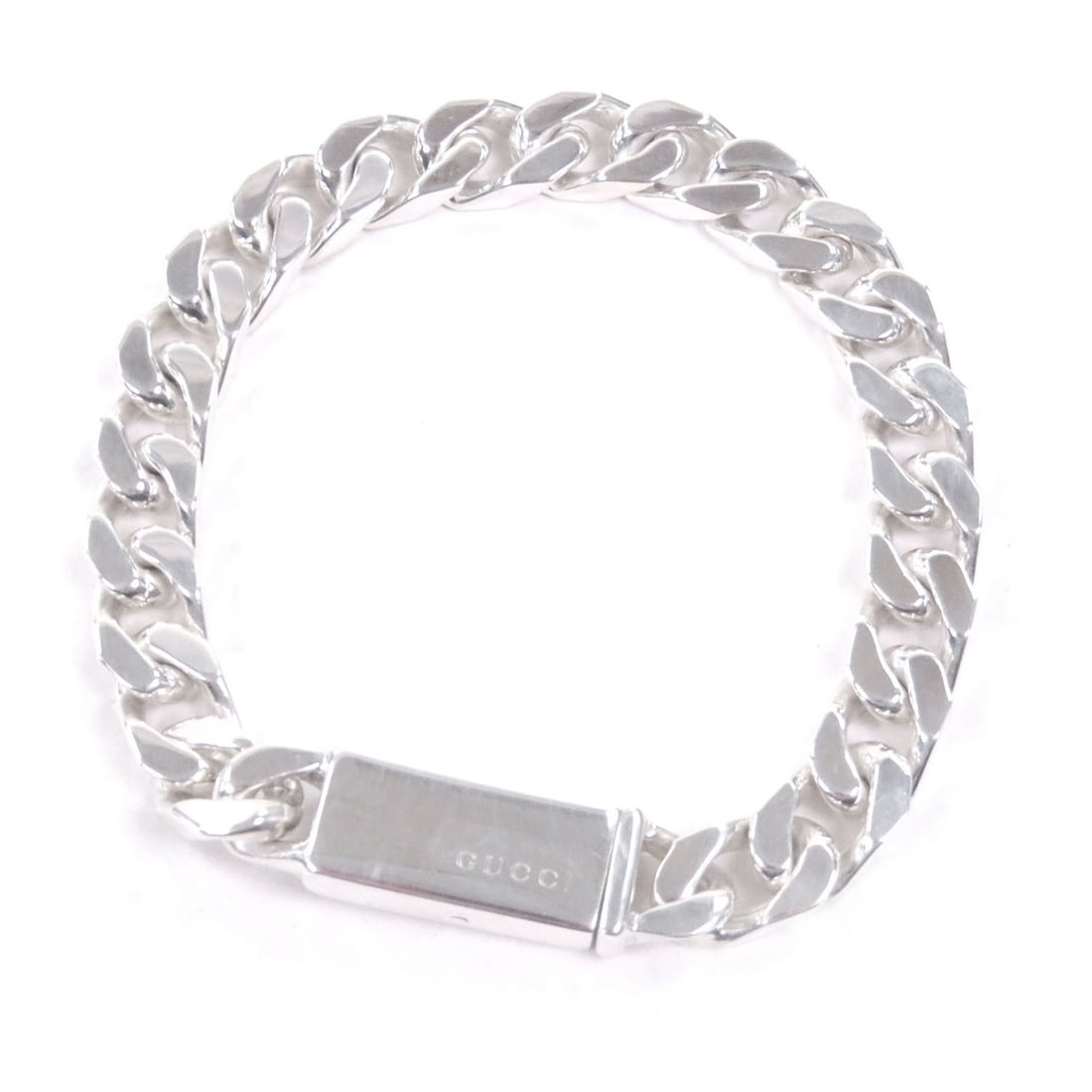 GUCCI Vintage SV925 Cuban Link Chain Bracelet, Silver, Comes with Box and Dust Bag, Made in Italy, (1 of 15)