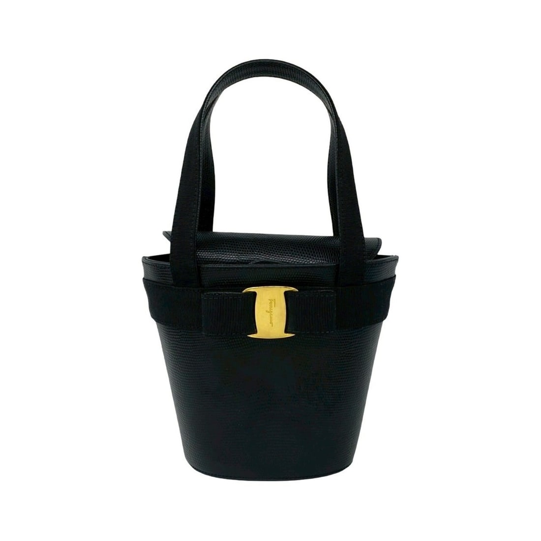 Salvatore Ferragamo Vintage Vara Ribbon Leather Handbag, Black, 59393: --- Catalog ---Category: SizeSize (HxWxD): 16.5cm x 13cm x 8cm / 6.49'' x 5.11'' x 3.14''Category: DesignType: HandbagColor: BlackGender: WomenMaterial: Leather Category: GeneralBrand: Salvatore Ferra