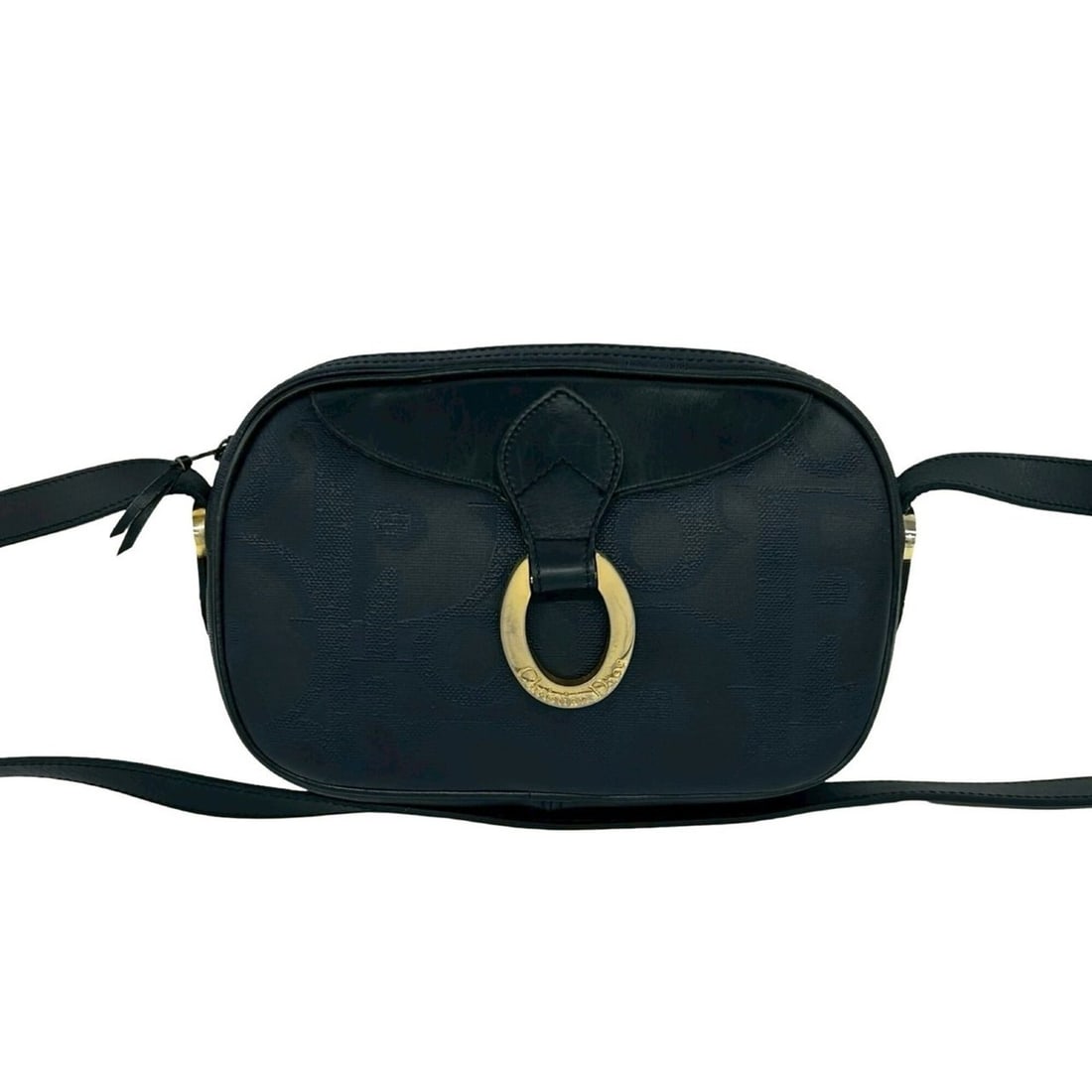 Christian Dior Vintage Trotter Pattern Leather Shoulder Bag/Pouch, Navy, 77-10: --- Catalog ---Category: SizeSize (HxWxD): 15cm x 20cm x 4.5cm / 5.9'' x 7.87'' x 1.77''Category: DesignType: Pochette, Shoulder bagColor: NavyGender: WomenMaterial: PVC , Leather Category: GeneralBra