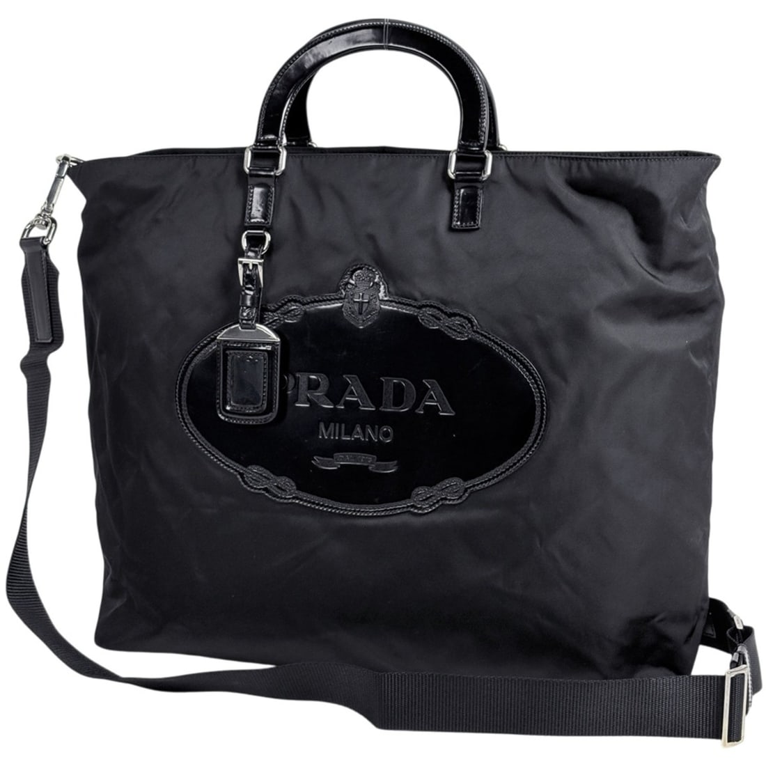 Prada PRADA Logo Tote Bag 2-Way Shoulder Nylon Nero (Black) Women's (1 of 11)