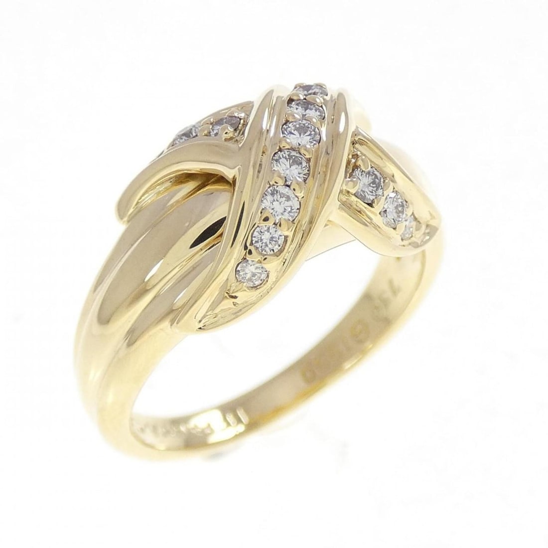 Tiffany Signature Ring: --- Catalog ---Category: SizeWidth: 9mm / 0.35''Weight: 6g / 0.21oz.JP Size: 10.5US Size: 5.5Category: DesignType: Band ringStone: DiamondGender: WomenMaterial: Yellow gold (18K)Category: