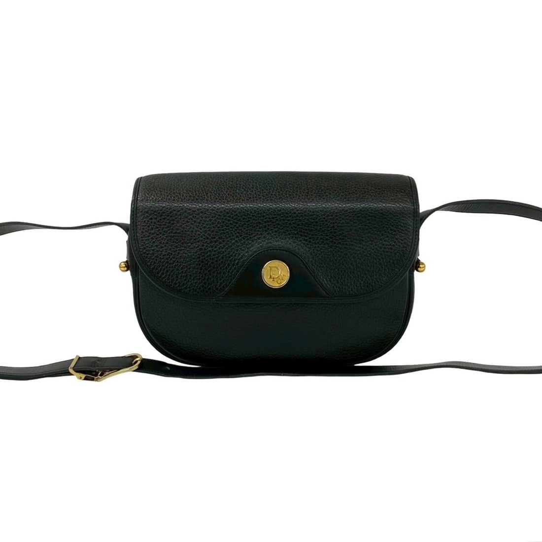 Christian Dior Vintage Logo Hardware Leather Shoulder Bag Pouch Black 37814 (1 of 19)