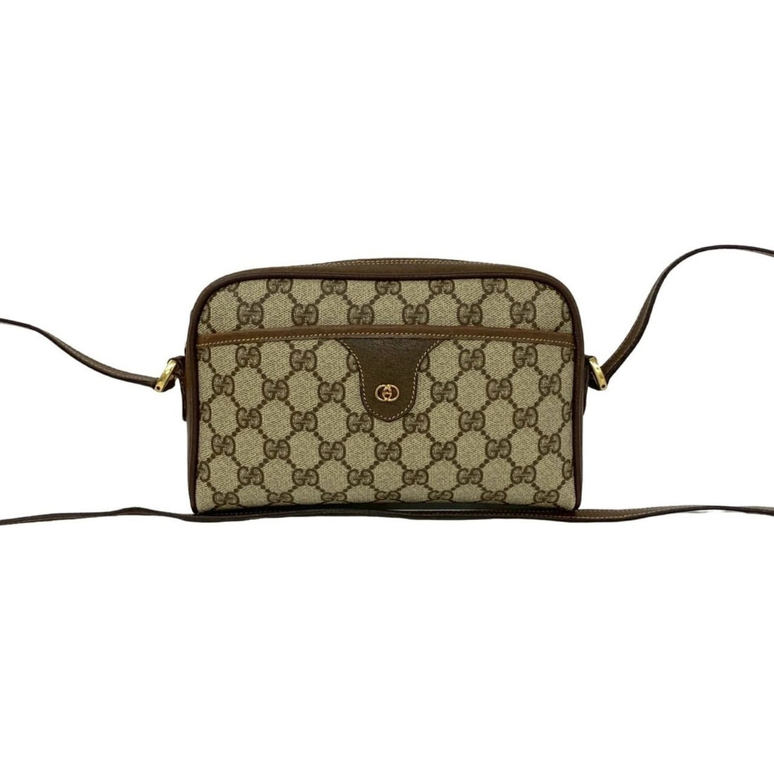 GUCCI Vintage GG Logo Leather Mini Shoulder Bag/Pouch/Sacoche (Brown, 52676): --- Catalog ---Category: SizeSize (HxWxD): 14cm x 22cm x 4cm / 5.51'' x 8.66'' x 1.57''Category: DesignType: Pochette, Shoulder bagColor: BrownGender: WomenMaterial: Leather , PVC Category: GeneralBra